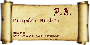 Pilipár Milán névjegykártya